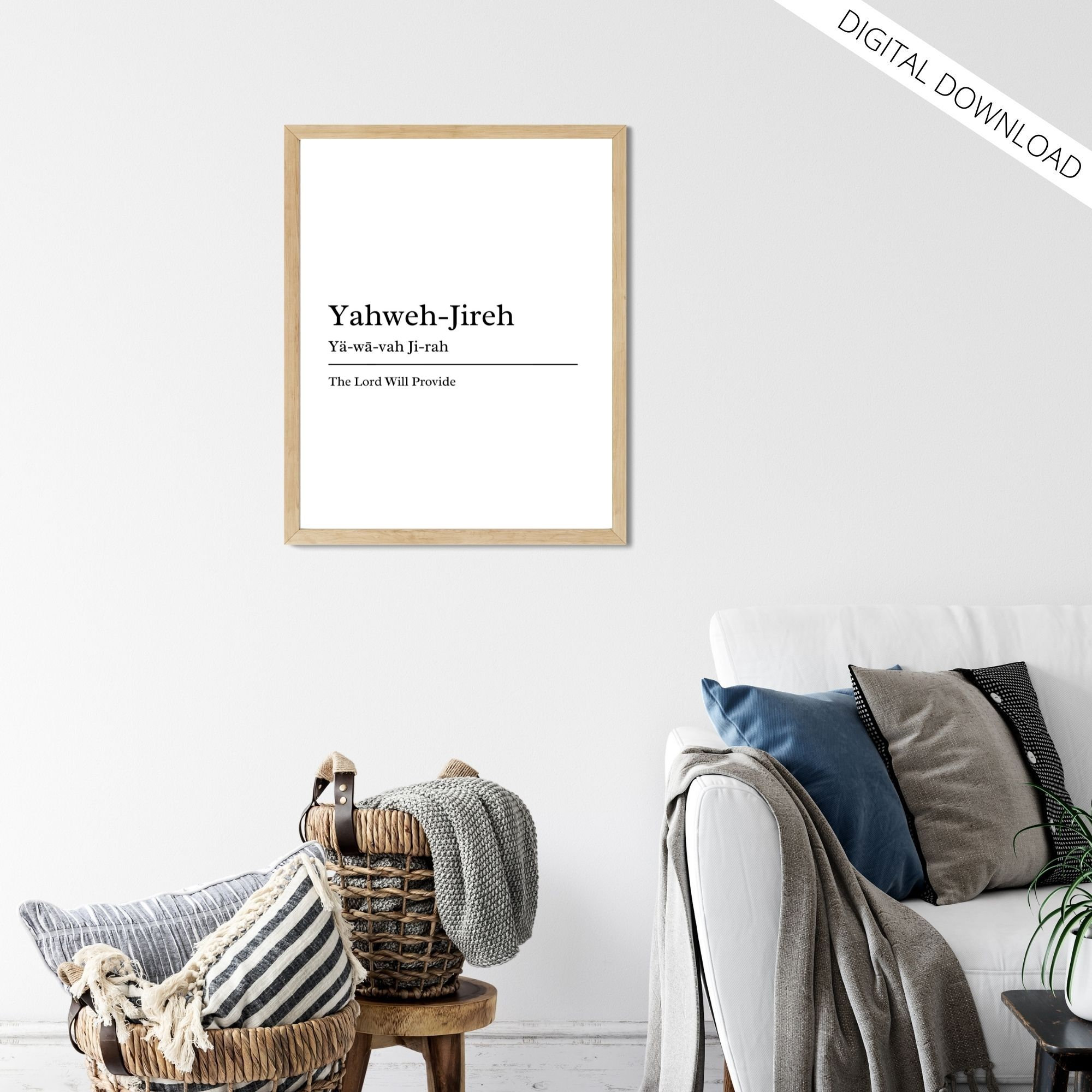 Yahweh Jireh Definition Print, Christian Printable, the Lord Will ...