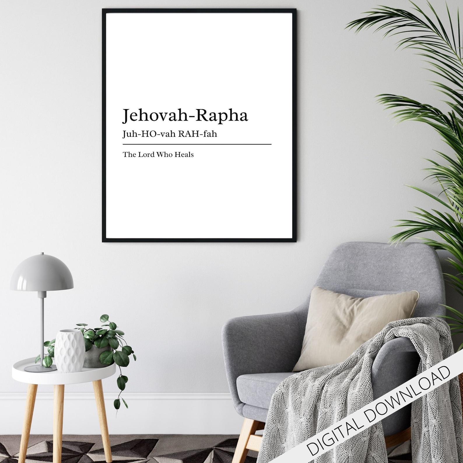Jehovah Rapha Definition Print, Christian Printable, the Lord Who Heals ...