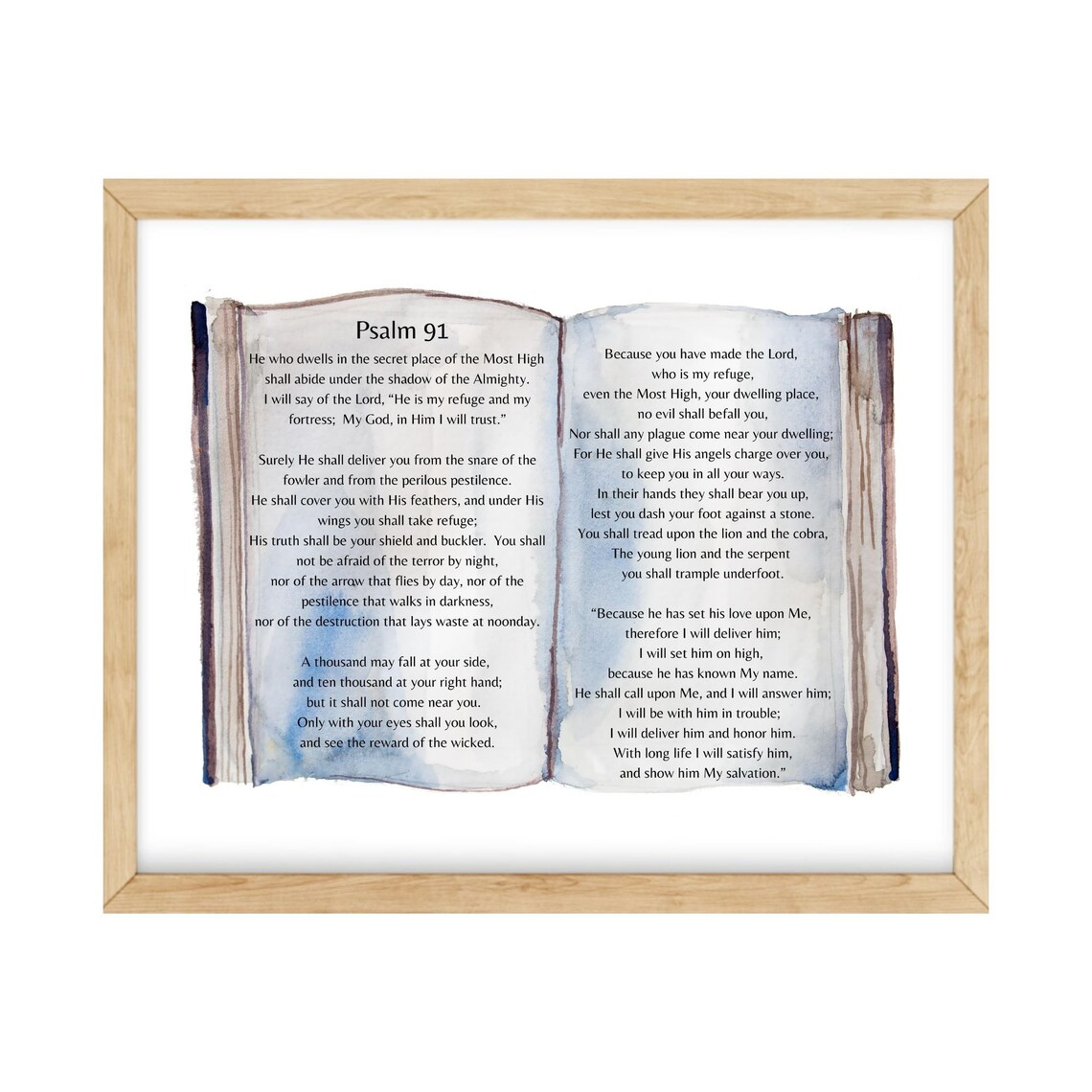 Psalm 91 Bible, Wall Art, Printable, Christian Home Decor, Scripture ...