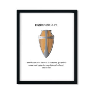 Efesios 6:16 Escudo de la fe- Efesios 6 16 Escudo de la Fe, Armadura de Dios, Imprimible, Español, Arte de la pared cristiana, Regalo, Decoración del hogar