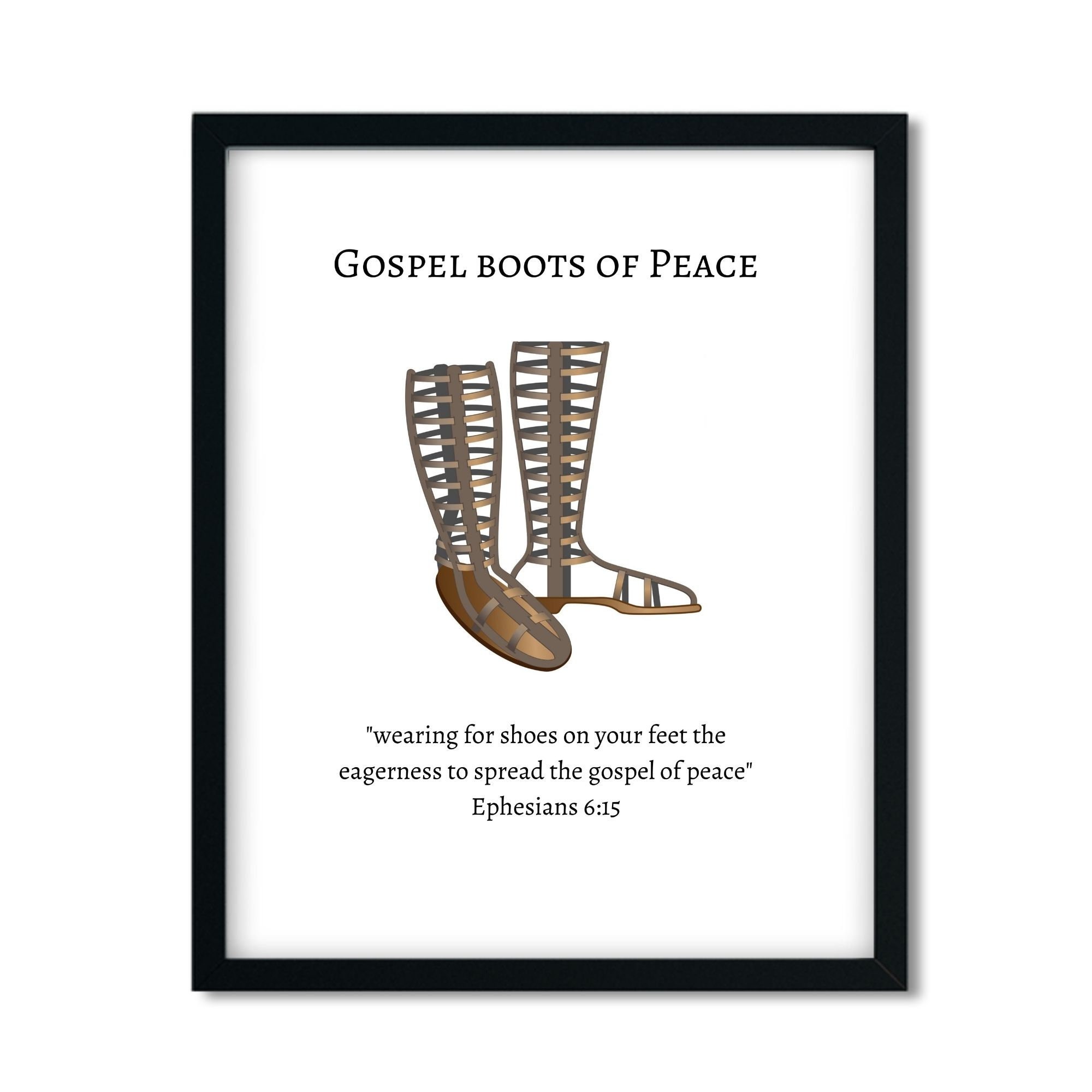 Ephesians 6 15 .wearing for Shoes on Your Feet the Eagerness to Spread the Gospel of Peace. Bible Verse Wall Art Armor of God Gift Etsy