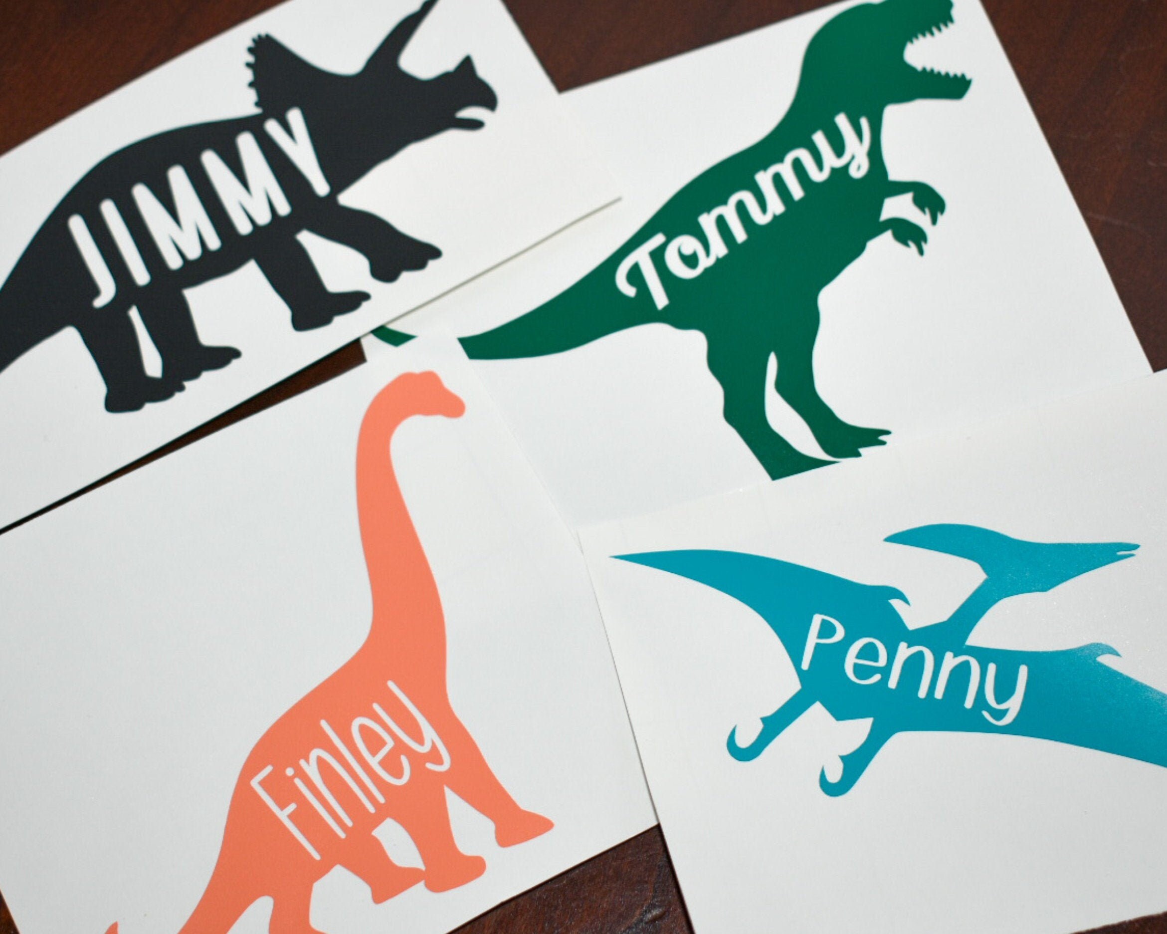 Custom Dinosaur Name Vinyl Decal Choose Your Shape Size & Etsy
