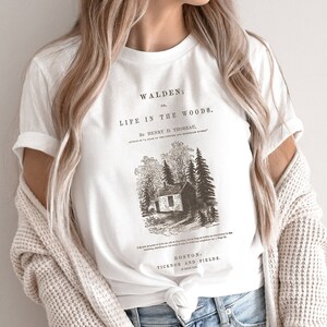 Women's T-Shirts [Out of Print] Henry David Thoreau / Walden Scoop Tee (Vintage ) (Womens) Walden Shirt, Walden by Henry David Thoreau Tee, Walden T
