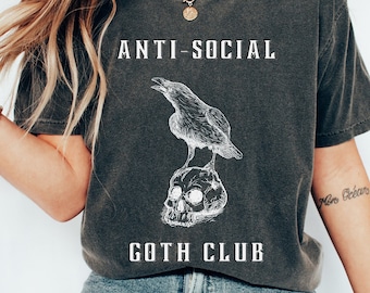 Anti Social Goth Club Shirt Pastel Goth Clothing Goth Shirt Plus Size Goth Mall Goth Clothes Pastel Goth Shirt Soft Goth Girl Mall Goth