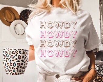 Howdy Tee Howdy T Shirt Howdy Shirt Cowgirl Aesthetic Cowgirl Bachelorette Western Graphic Tee Cute Western Women Oversized Rodeo Yeehaw Tee