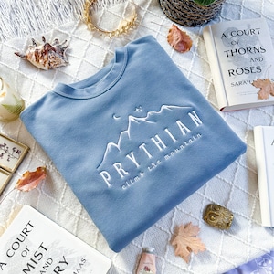 OFFICIEEL GELICENTIEERDE ACOTAR Geborduurd Sweatshirt Wit Klim Acotar Merch Acotar Sweatshirt Velaris Sweatshirt Acotar Shirt Sjm Merch Maas