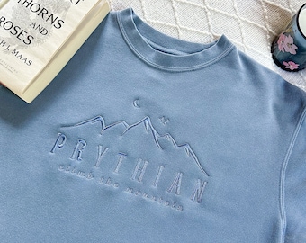 OFFICIALLY LICENSED ACOTAR Embroidered Sweatshirt Climb Acotar Merch Acotar Sweatshirt Velaris Sweatshirt Acotar Shirt Sjm Merch Maas Merch