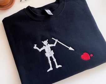 OFMD Embroidered Sweatshirt Embroidered Sweater Blackbeard Stede Bonnet OFMD Blackbonnet Subtle Pride Embroidered Crewneck Pirate