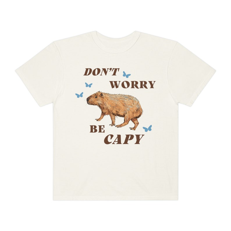 Don't Worry Be Capy Capybara Shirt Capybara Geschenk Cottage Core Shirt Cottagecore Shirt Meistverkaufte Shirts Ästhetische Kleidung Granola Girl Bild 3