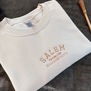 Subtle Halloween Embroidered Crewneck Halloween Sweatshirt Salem Sweatshirt Embroidered Sweater Halloween Embroidered Sweatshirt Embroide