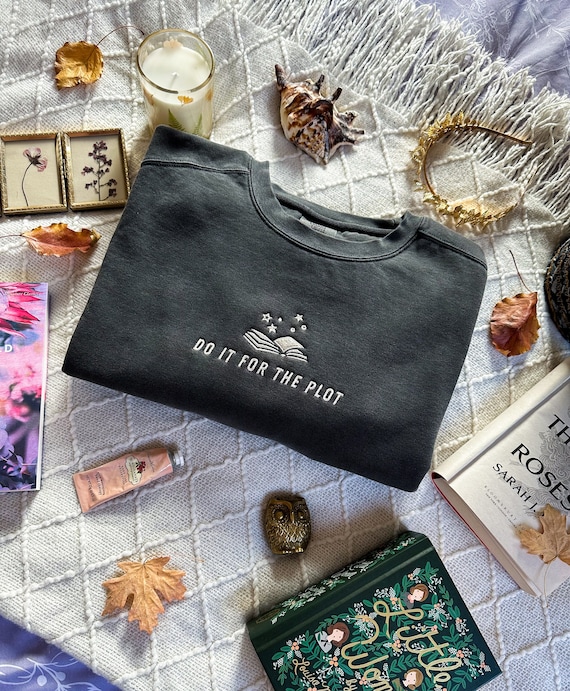 Comfort Colors Embroidered Sweatshirt Bookish Sweatshirt Booktok Bookstagram YA Books Book Merch Embroidered Sweater Bookish Gifts Reader