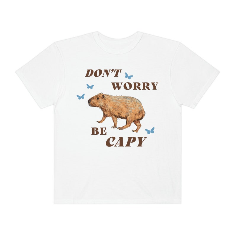 Don't Worry Be Capy Capybara Shirt Capybara Geschenk Cottage Core Shirt Cottagecore Shirt Meistverkaufte Shirts Ästhetische Kleidung Granola Girl Bild 4