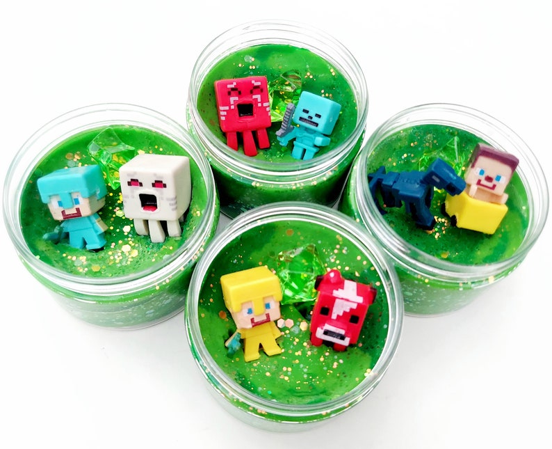 Minecraft Party Favors Playdough Jars Playdough Kit Sensory Etsy