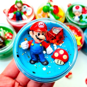 Super Mario Party Favors, Mario Play Dough Jar, Playdough Jar, Playdough Party Favors, Play Dough Kit, Super Mario, Mario Bros Party Favors