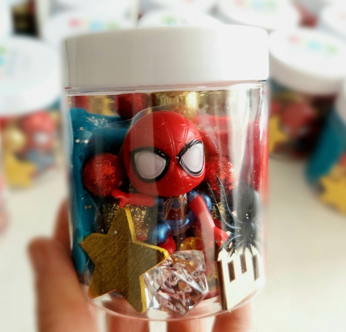 Spiderman Play Dough Jar Spiderman Party Favors Playdough Etsy