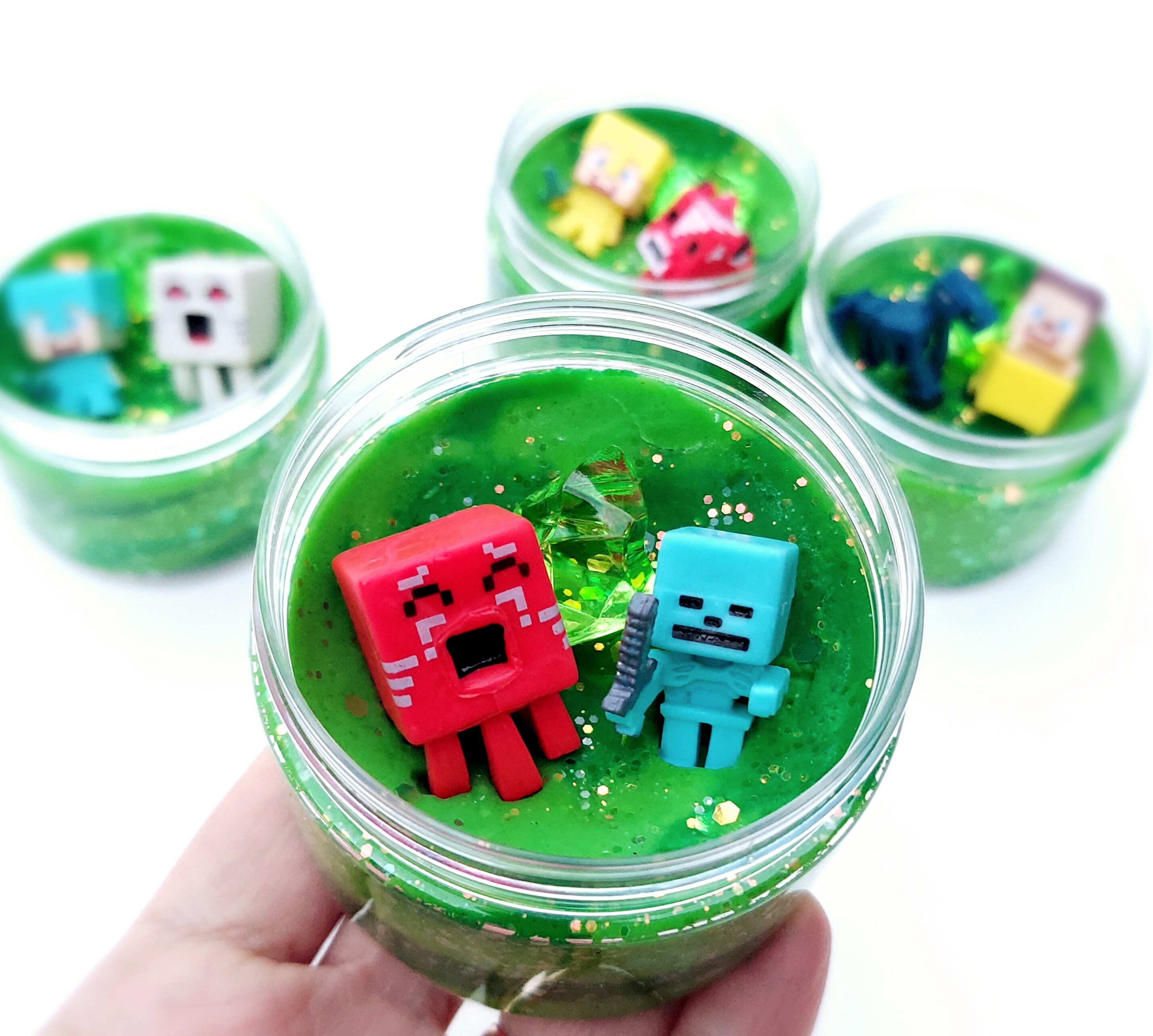 Minecraft Party Favors Playdough Jars Playdough Kit Sensory Etsy