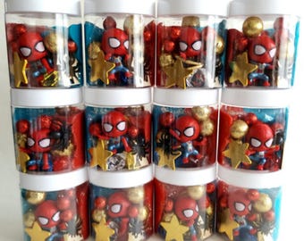 Superhero Playdough Jars, Spider Theme Party Favors, Sensory Playdough for Kids, Birthday Party Favors