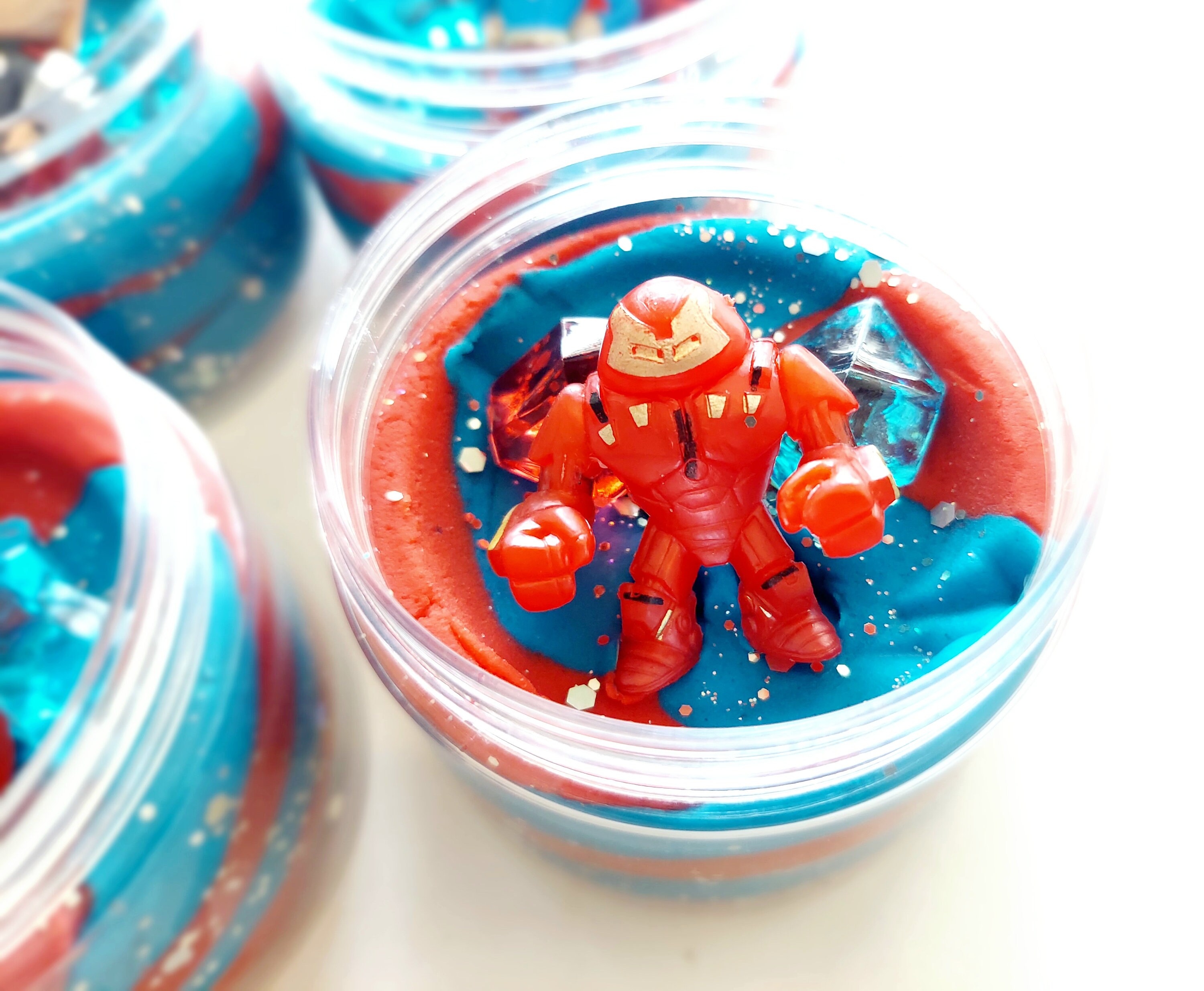Superhero Play Dough Jar Avengers Party Favors Sensory Kit Etsy