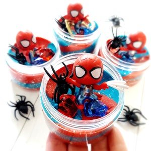 Superhero Party Favors, Spiderman Party Favors, Playdough Jar, Play Dough Kit, Sensory Kit, Sensory Bin, Kids Party Favors, Goodie Bags