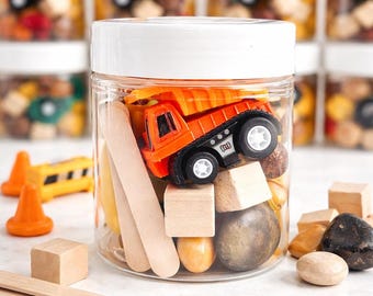 Construction Playdough Jar, Truck Party Favors, Construction Birthday Favors, Sensory Playdough for Kids, Goodie Bag Filler