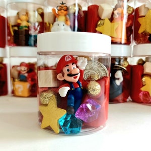 Mario Sensory Jars, Super Mario, Mario Party Favors, Playdough Jar, Sensory Kit, Sensory Bin, Party Favors for Kids, Playdough Kit