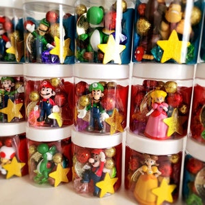 Super Mario Party Favors, Mario Play Dough Jar, Playdough Jar, Playdough Party Favors, Play Dough Kit, Super Mario, Mario Bros Party Favors