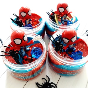 Spiderman Playdough Jar, Playdough Jars, Spiderman Party Favors, Playdough Jar, Playdough Kit, Sensory Kit, Party Favors for Kids, Playdough