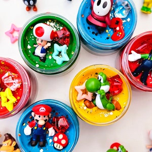 Super Mario Party Favors, Mario Birthday, Kids Birthday Favors, Playdough Jar, Gifts for Kids, Mario Goodie Bag, Kids Stocking Stuffers