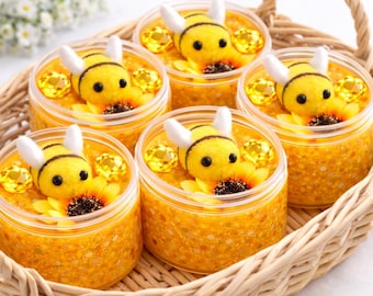 Bee Playdough Jar, Bee Party Favors, Bumble Bee Birthday Party Favors, Playdough Party Favors, Sensory Playdough for Kids