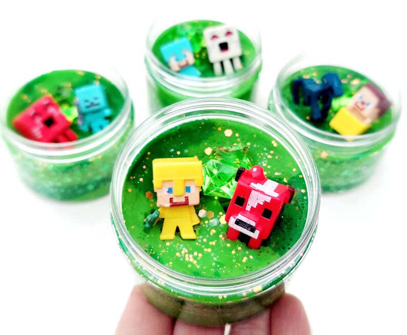 Minecraft Party Favors Playdough Jars Playdough Kit Sensory Etsy