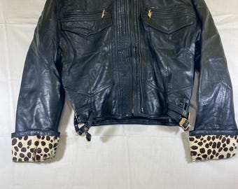 vintage leren jack van gianni versace kenmerkend leren motorjack