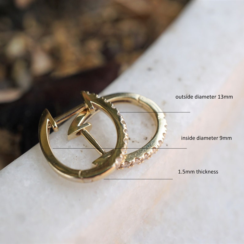 Diamond Huggies Huggie Hoops Earrings Diamond Earrings image 7