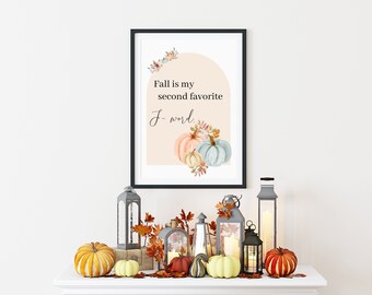 Fall is my Favorite F-Word Printable, Fall Printable Wall Art, Autumn Wall Art, Instant Download, Pumpkin Wall Art, Digital Download