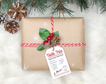 North Pole Delivery Gift Tags | Santa's Workshop Gift Tags | Printable Christmas Tags | Instant Download