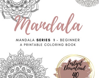 Mandala Series 1-Beginner Printable Coloring Book, Mandala Coloring Pages, Easy Mandala Coloring, Printable Coloring Pages, Digital Download