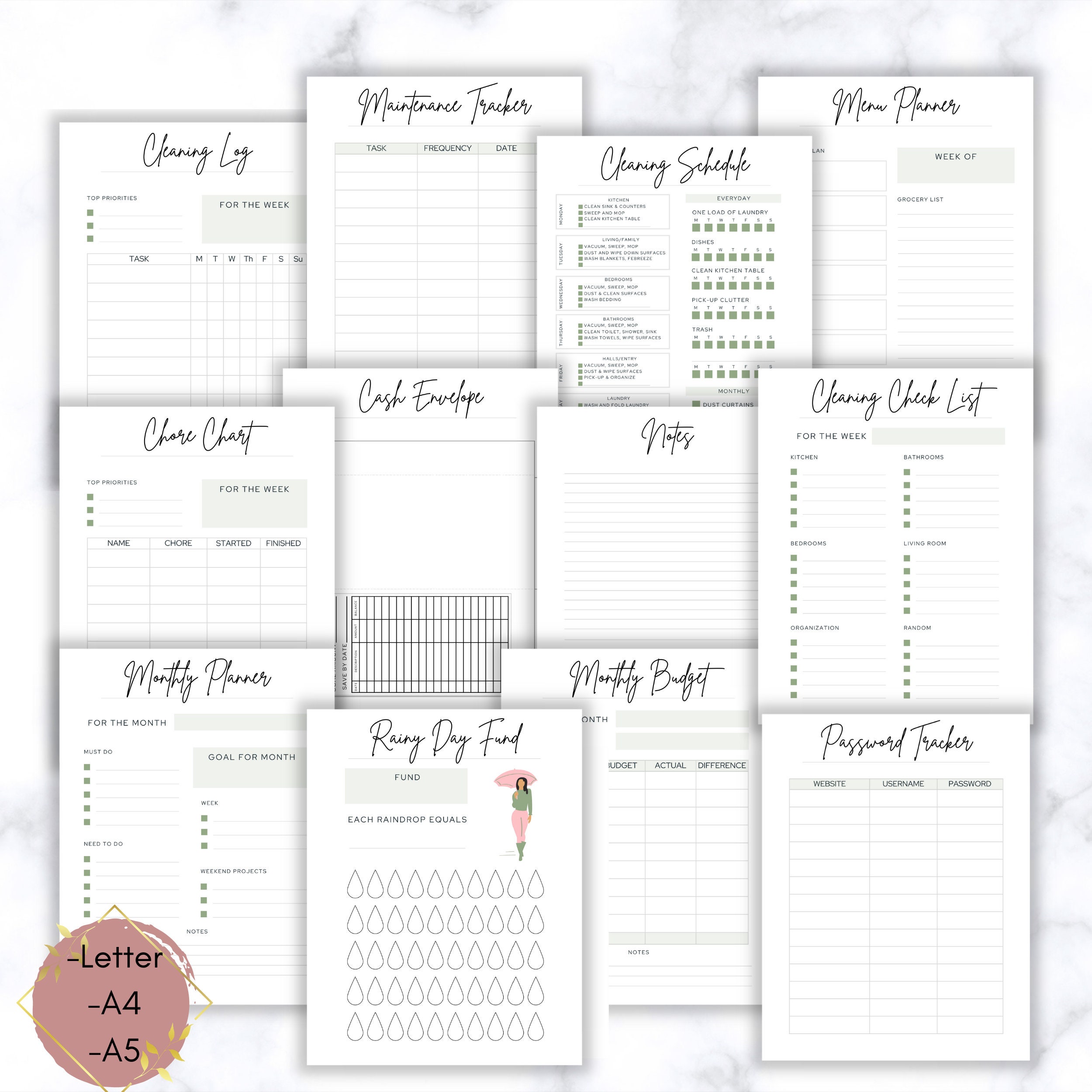 Household Essentials Checklist House Planner Home Management Household  Planner Household Management Planner Instant Download 