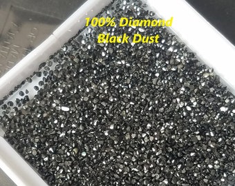 Polvo de diamante negro natural de 10 cts: chips de joyería facetados