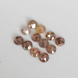 Diamante natural de corte rosa redondo rojizo de 3 mm a 4 mm (12 piezas) para joyería