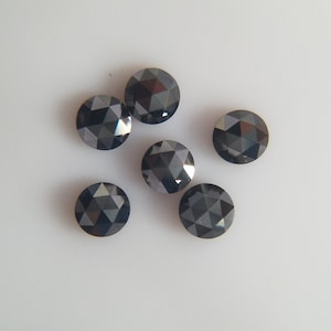 0.88CT, (6pc), 3MM, Black Round Rose Cut Diamond, for ring, ear ring and pendant and other jewelry.  TRIDEVEXPORT