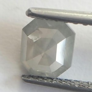 1.15CT 7.0×6.2×2.8MM,(1pc), Octagon slat and pepper grey and white natural diamond  , for necklace, pendadnt and other jewelry.