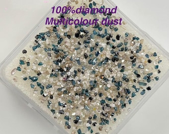 Polvere di diamante naturale multicolore da 10 carati: scaglie sfaccettate per gioielli