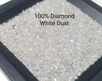 10 Cts von natürlichen weißen Diamant-Staub, (facettierten) funkelnden gebrochenen Chips von facettierten Diamanten, Sand poliert, für Schmuck. TRIDEVEXPORT