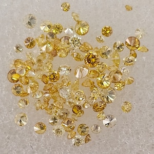 1.08CT, 1.0MM to 1.6MM(mix) Natural Yellow Golden Color Round Brilliant Cut Diamond, Natural Yellow Color, For Jewellery. TRIDEVEXPORT