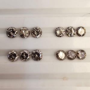 Diamantes naturais de corte redondo sal e pimenta: 3,5-4,0 mm para confecção de joias.