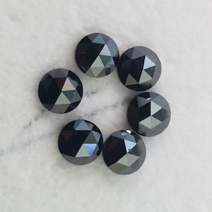 1.65CT (avg), (6pc, 12pc),4MM,Black Round Rose Cut Diamond, for ring, ear ring and pendant and other jewelry.  TRIDEVEXPORT