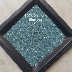 10 CT of Natural Blue Treated Diamond Dust, (Faceted) Sparkly Broken chips of Faceted Diamonds, Sand of polished, for jewelry. TRIDEVEXPORT
