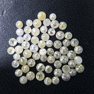 2.02 CT (61pc) 1.8MM to 2MM Round Rose Cut (Tambuli Diamond) Yellow And White color Diamond For Making all jewelry