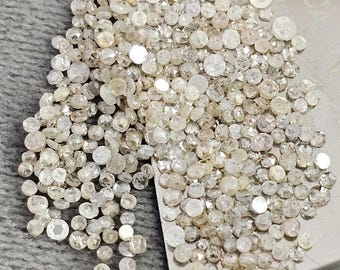 Diamante blanco grisáceo talla rosa de 1,65 ct: 100 diamantes Chakri naturales para joyería.