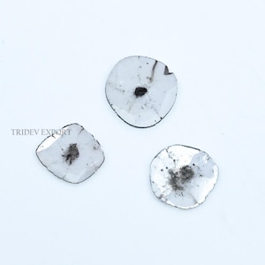 1.17CT (3pc) 8.5x7.0MM (avg), Natural Slice (polki) Diamond, White and black colour salt and pepper, for making, ring and other jewelry.
