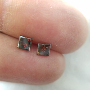 0.58CT (2pcs) 3.50MM, Natural Brown princess( treated ) Diamond, Stud Diamond ring, Pendant, And other jewelry. Tridevexport